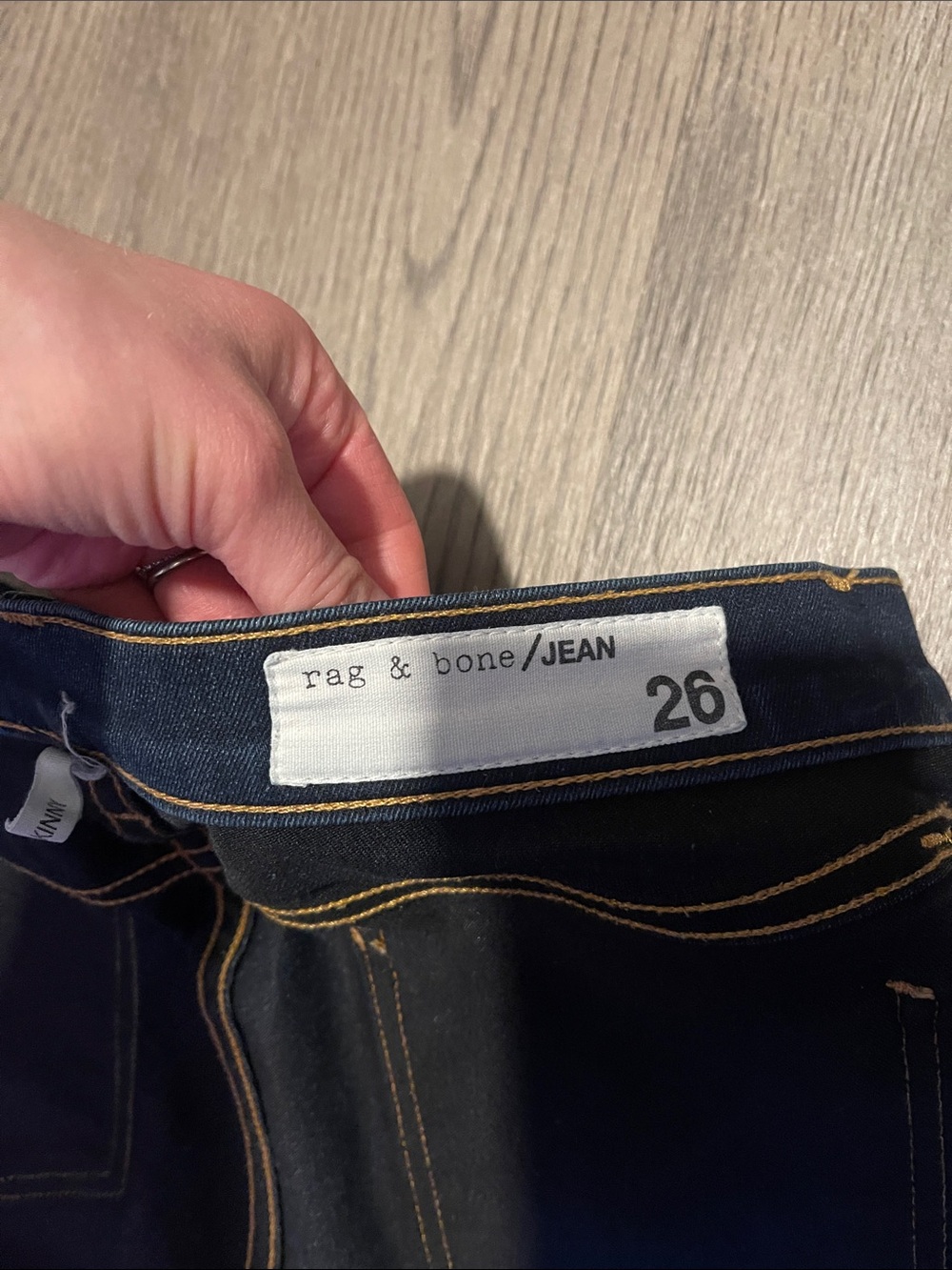 rag & bone Dark Blue Skinny Jeans - Picture 2 of 3